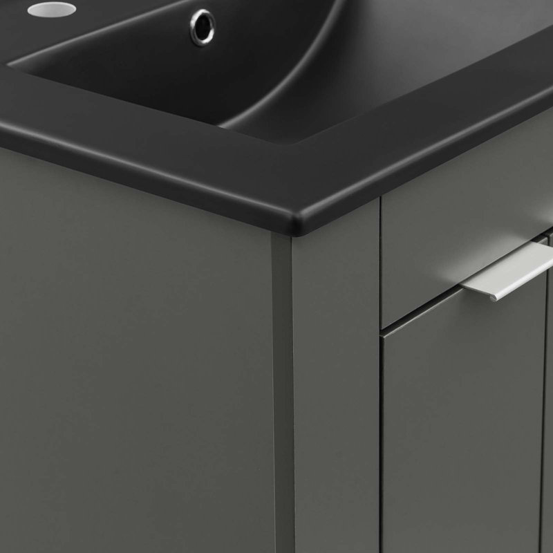 Maybelle 24" Gray White Melamine Bathroom Vanity with Ceramic Sink
