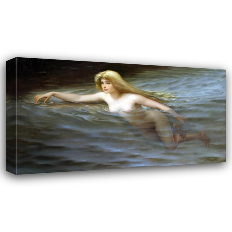 "A Sea Nymph" par Luis Ricardo Falero - Toile tendue avec châssis, H 24 po x l 17 po