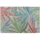 Palm Party Hand Tufted PET Indoor/Outdoor Rug in Gray/Blue/Pink