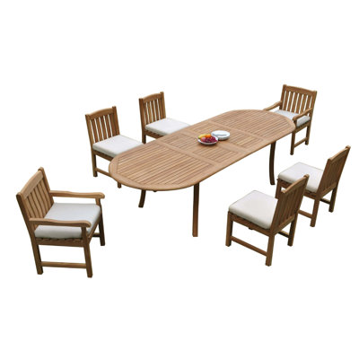 Justyn Outdoor 11 - Piece Teak Dining Set