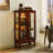 Curio Cabinet Lighted Curio Diapaly Cabinet With Adjustable Shelves And Mirrored Back Panel, Tempered Glass Doors (Cherry, 3 Tier), (E26 Light Bulb Not Included)-1309066826