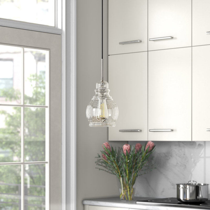 Amara 1 - Light Single Pendant, Chrome, 9.8" H x 6.25" W x 6.25" D
