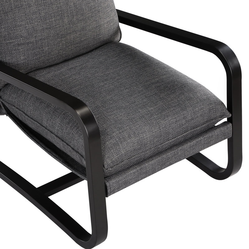 Fauteuil de chambre en métal anthracite et rouille, poids de 24,72 lb, Gris anthracite