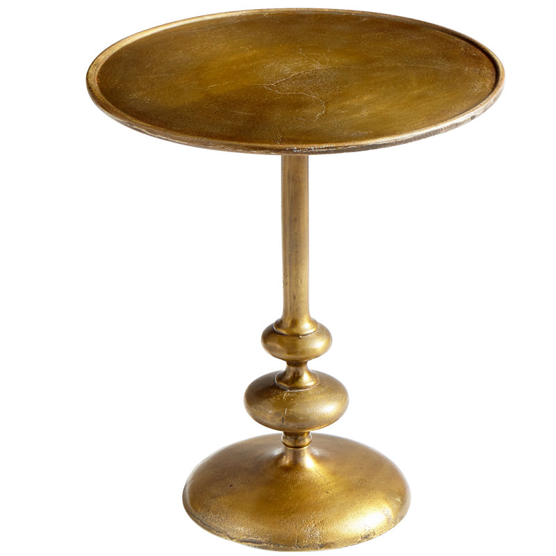 Antique Brass Round Metal Side Table