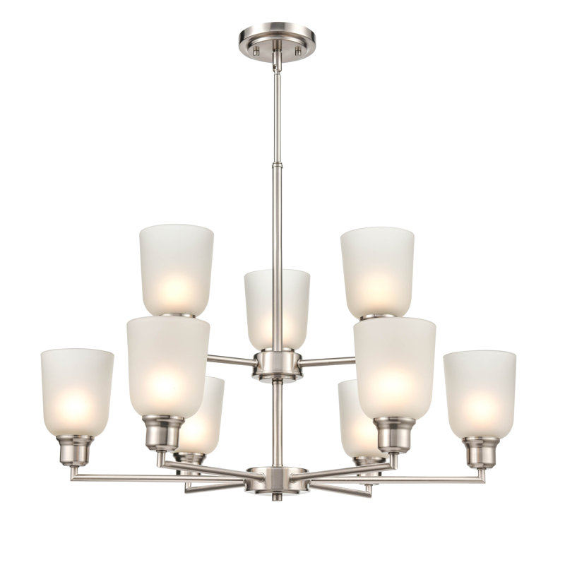 Lustre traditionnel à 9 lumières avec abat-jour