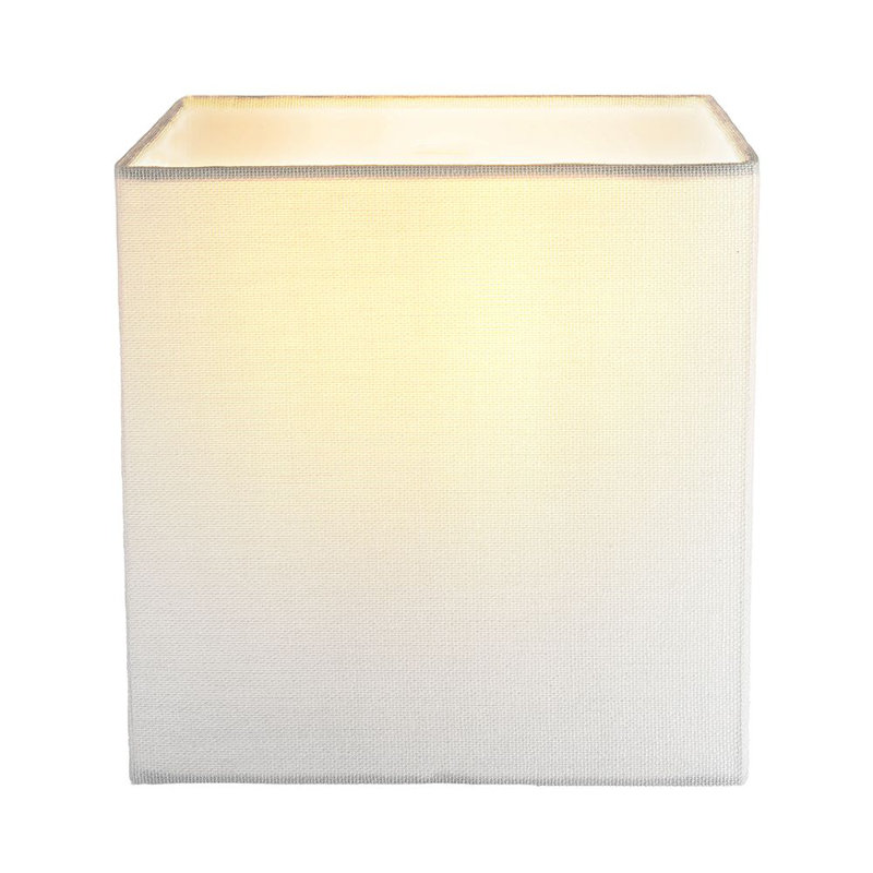 16cm Linen Square Lamp Shade, White