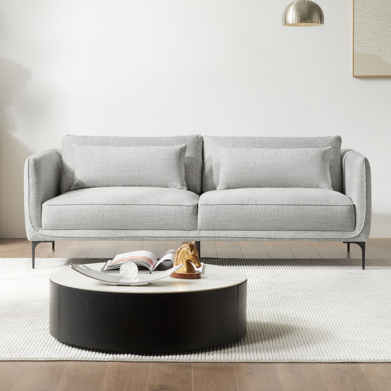 Rae 84'' Upholstered Sofa, Gray Heathered