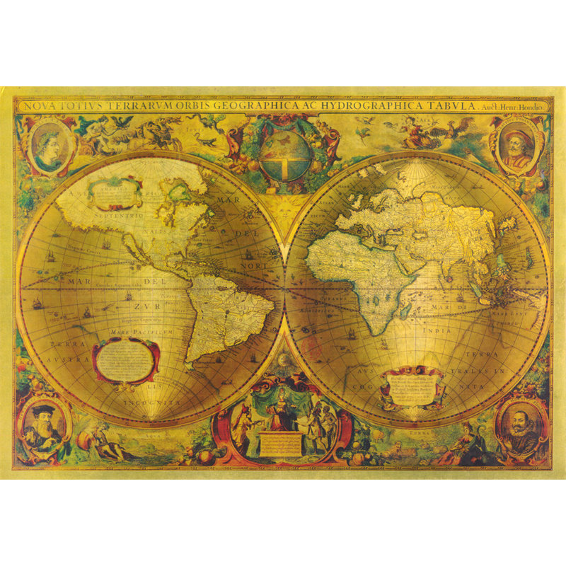 Carte de l'Ancien Monde en or