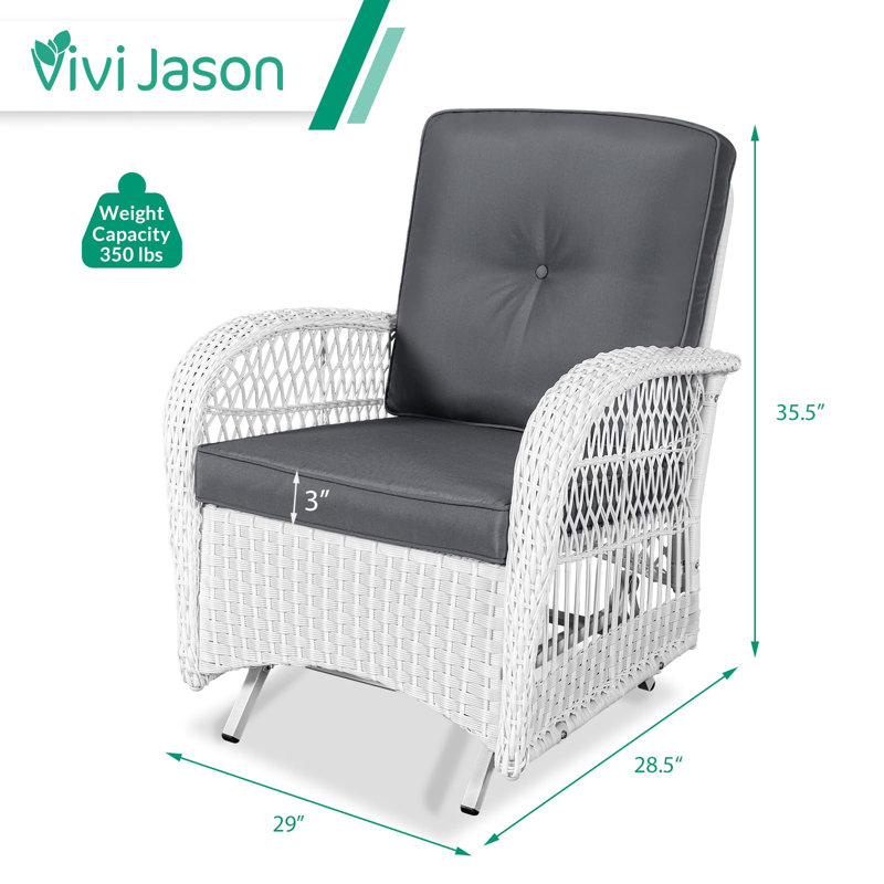 Chaise berçante d'extérieur en osier 2 pièces Bayou Breeze, Gris