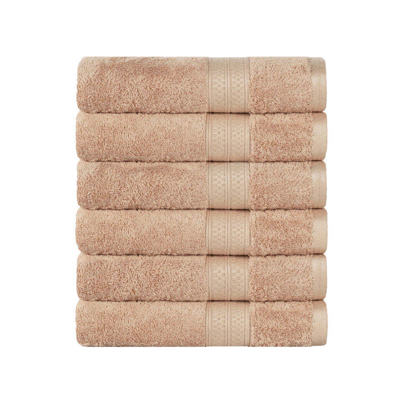 Nolhan 60% Cotton and 40% Rayon from Bamboo Hand Towel Set, Sand