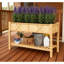 Jardinières en bois multifonctionnelles à deux niveaux avec rangement pour l'extérieur