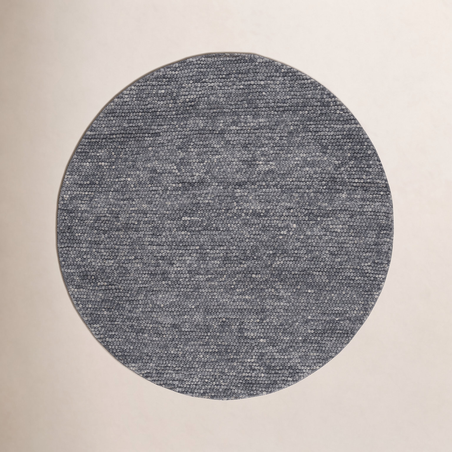 Elle Dark Gray Hand-Woven Rug, Round 4'
