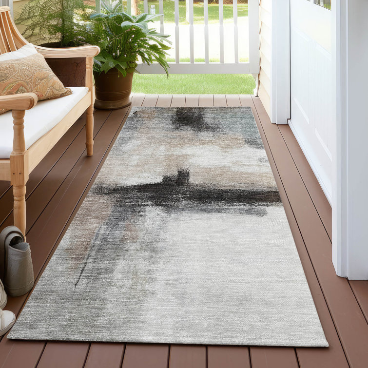 Machine Washable Indoor/Outdoor Chayden ACN1097 Mocha Rug