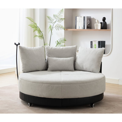 Chaise pivotante Modern 360, gris, 2 pièces, avec poulie rotative et support pour téléphone