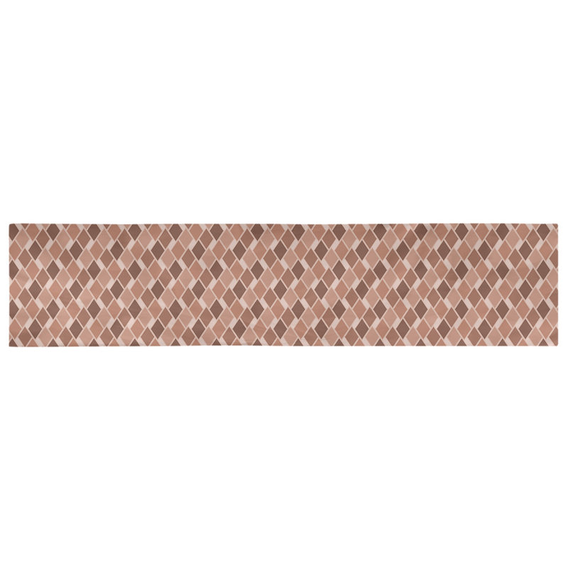 Chemin de table diamants rétro Avicia, 73,5 po x 17,5 po, Polyester, Orange