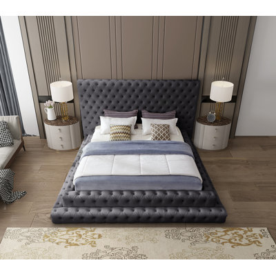 Lit en velours Dymphia Revel