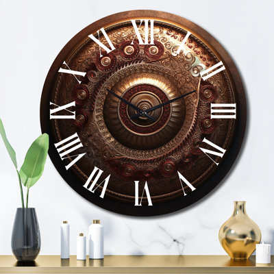 Horloge murale rétro en métal Glam Mandala IV