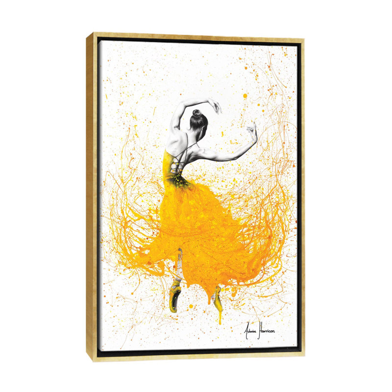«Daisy Dance» par Ashvin Harrison - impression, Aucun mat, H 26 po x l 18 po x 1,5 po, Toile encadrée d'or