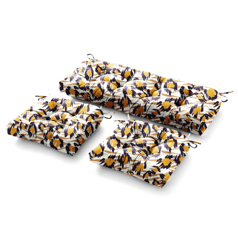 Outdoor 5'' Seat / Back Cushion, White Floral 3