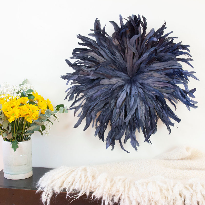 Black Juju Hat Feather Wall Art