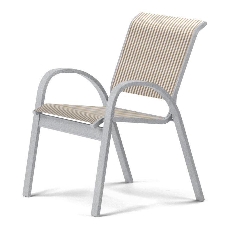 Aruba 1 Outdoor Dining Armchair, Textured Kona, Tan