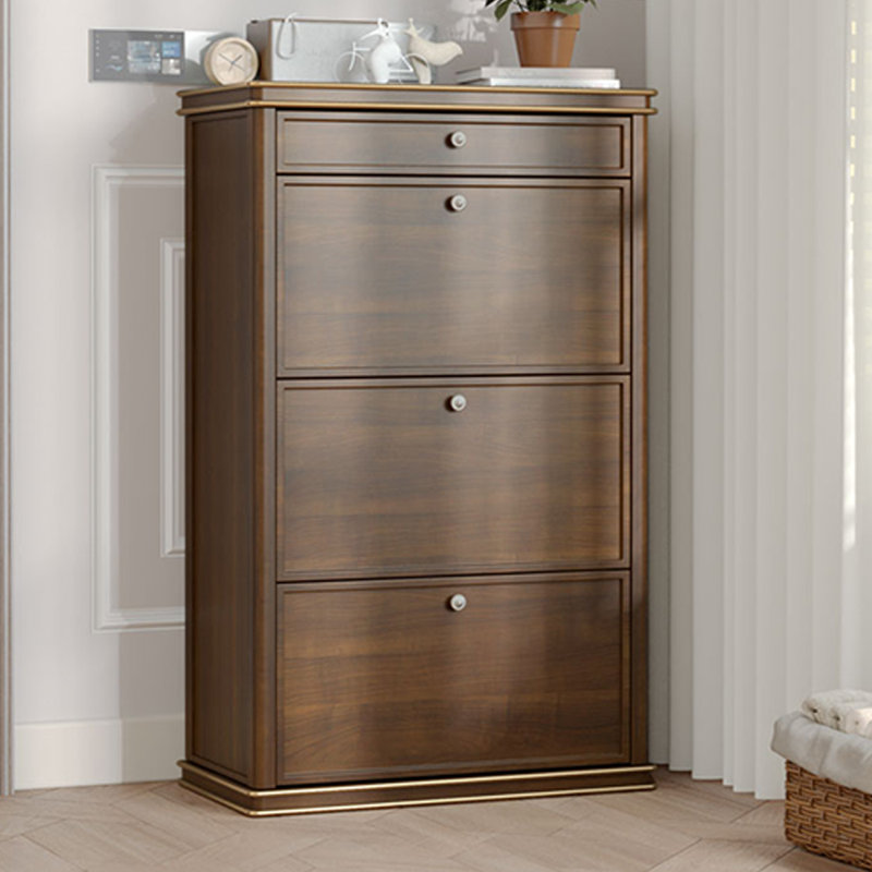 Nut-Brown Solid wood Shoe Storage