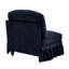 Bleu sans accoudoirs avec tissu en chenille et 1 coussin, jupes décoratives amovibles, forme confortable, différentes configurations pour des espaces compacts, siège simple, plis à volants détachables, soutien du corps, différent