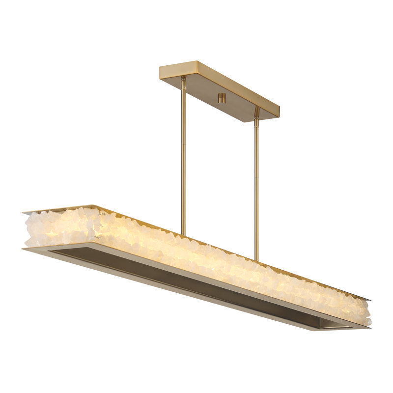 Everly Quinn Culmore - 60" LED Island Light In Celeste Brass Finish