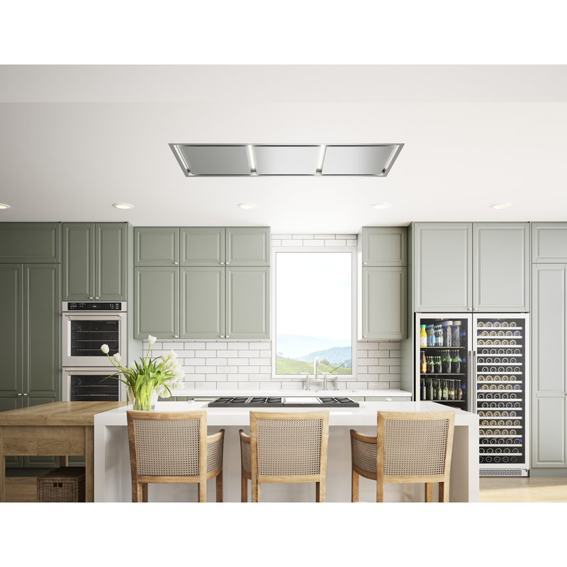 Zephyr Lux 63 in. Island Range Hood with LED Lights, Stainless Steel