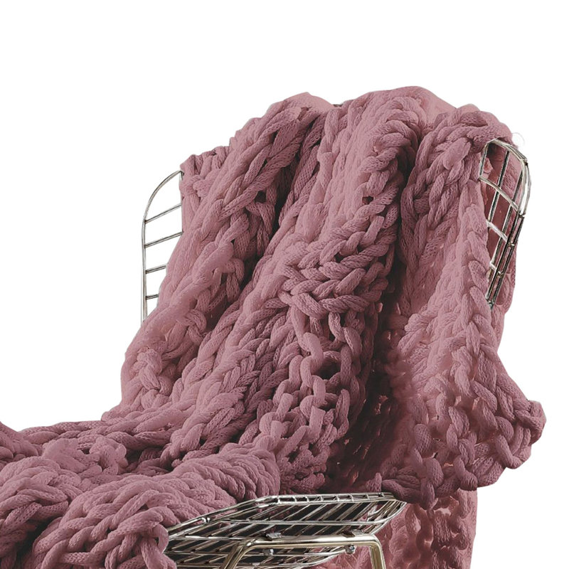 Rosewood Chunky Knit Cozy Acrylic Throw, 50" x 60"