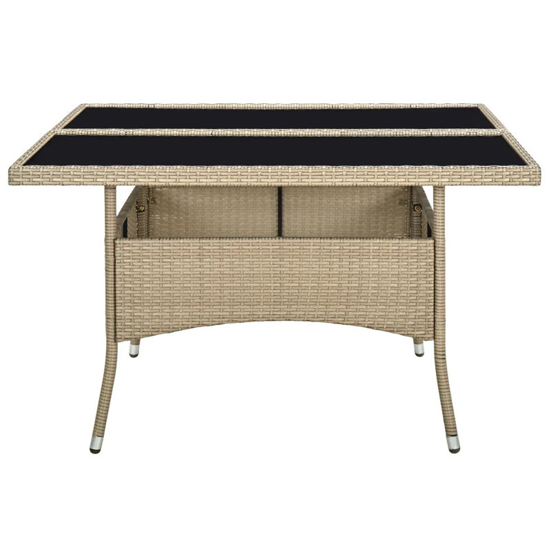 Sheringham Rattan Dining Table, Black/Brown