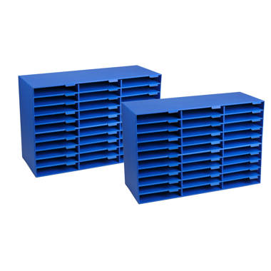 Bins & Things Storage Container with Organizers - 8 Compartments Blue