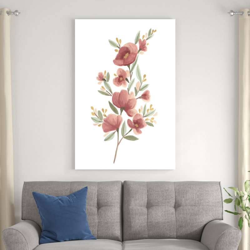 Branche de fleurs sauvages III, H 48 po x l 32 po x P 1,25 po