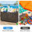 Poolside Rattan Storage Organizer, Outdoor Storage Bin, Pool Float Storage Holder with Mesh Rolling for Pool Noodles, Toys, Floats, Balls, and Equipment, Brown
