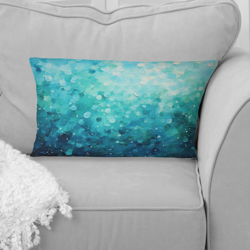 Coussin Aqua Lagoon II - Abstract Landscape