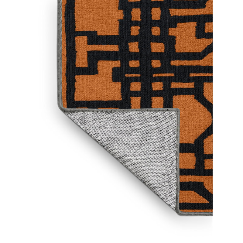 Tapis gris en treillis lavable à la machine, Carré 3 pi