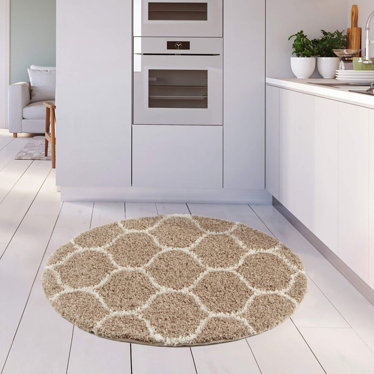 Myshaggy Collection Rugs Trellis Design in Beige