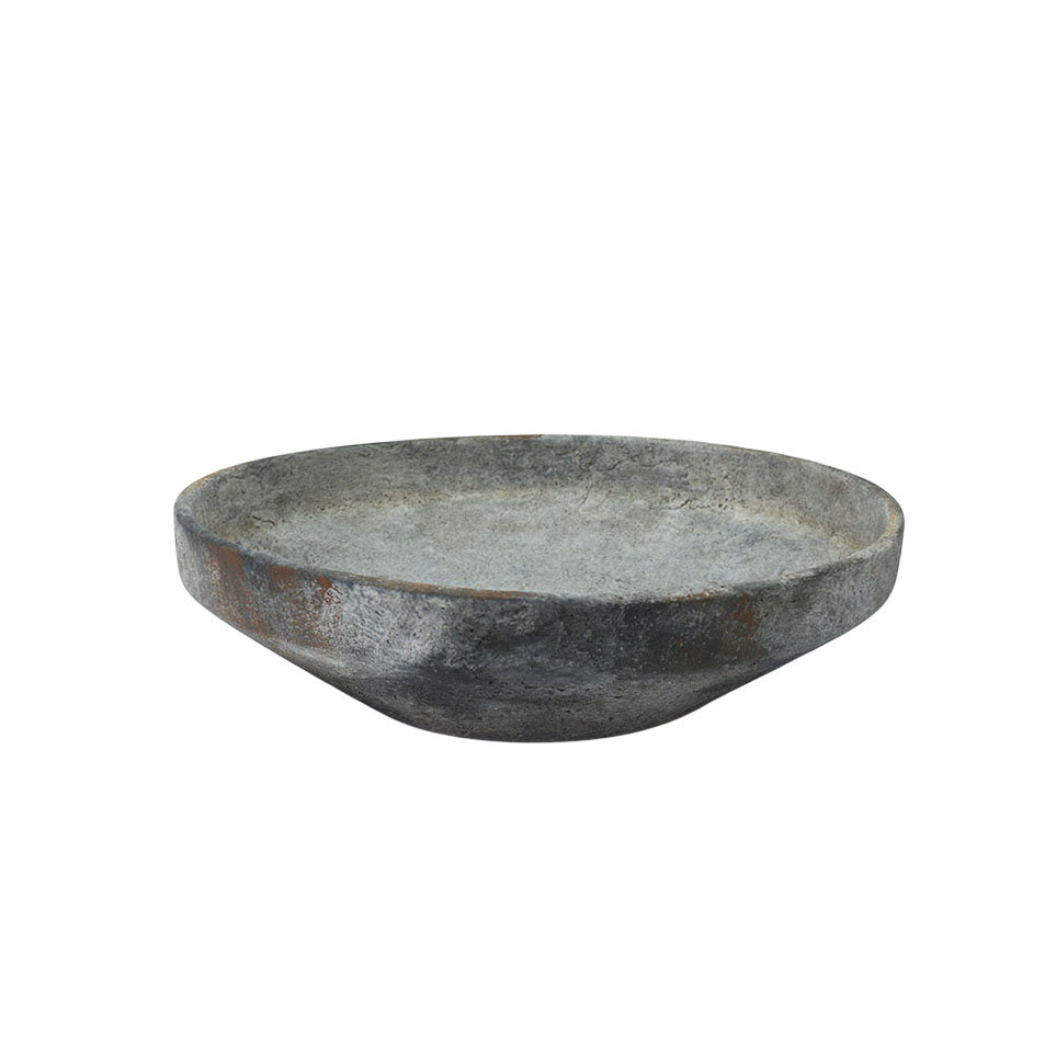 Cole and Grey Ceramic Washed Cream Large Decorative Bowl, Gray