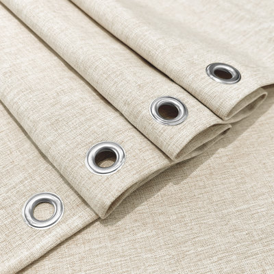 Linen Textured Shower Curtain and Hooks Set