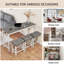 Ensemble de table de bar 4 pièces avec prise de courant, ensemble de table de bar avec chaises, table de bar avec tabourets, table de canapé avec 3 tabourets rembourrés-533530432-533530435-533530437-533530443-533530461