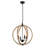 4-Light Globe Orb Wood Chandelier