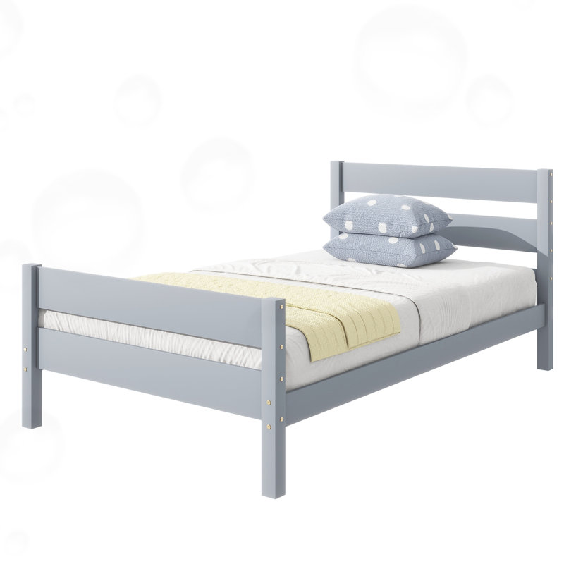 Twin Bed with Headboard and Footboard, Spacious Under-Bed Storage, Perfect for Small Spaces and Modern Interiors, Gray