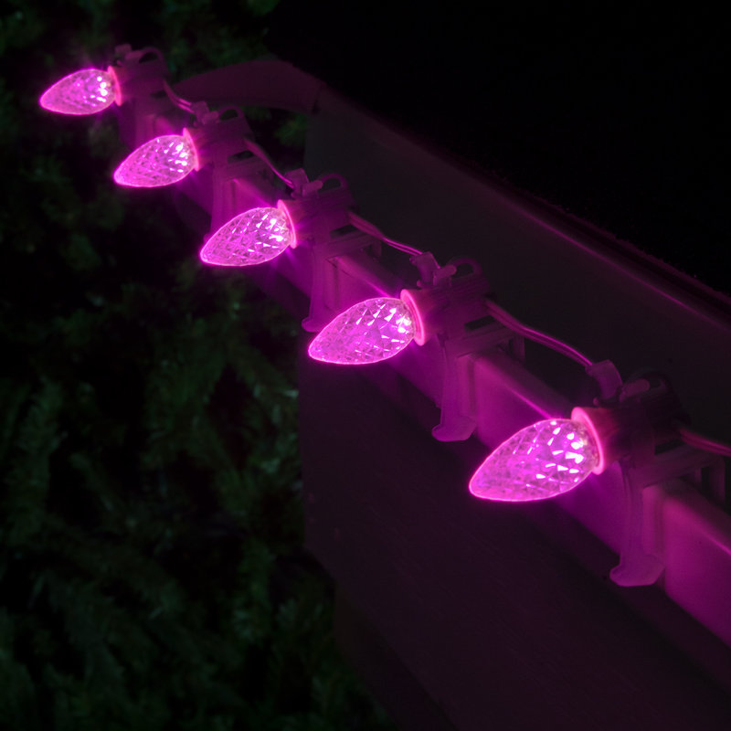 OptiCore LED Shatterproof C7 Christmas Light Replacement Bulbs, Pink