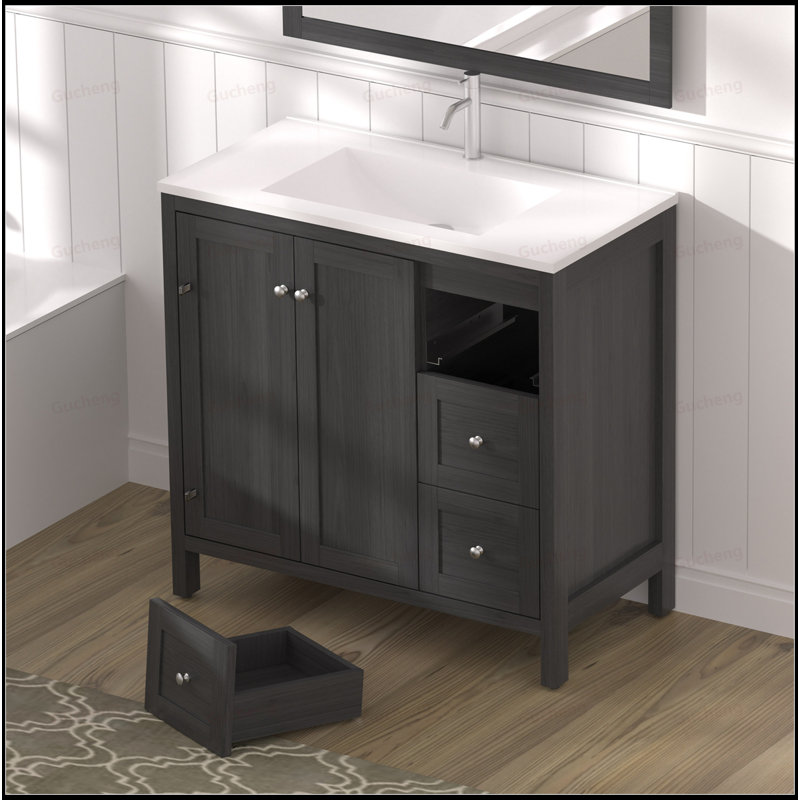 Meuble-lavabo 35,5 po avec lavabo et 3 tiroirs