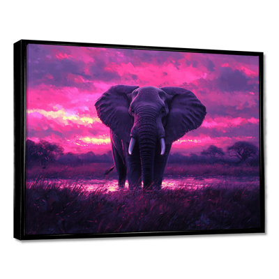 Éléphant d'Haggins dans la lueur du crépuscule d'Afrique I - éléphant, art mural