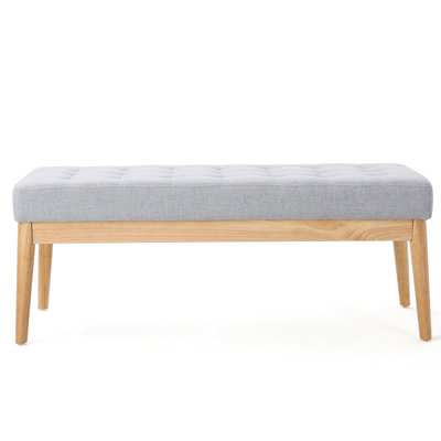 Grey Bench With Solid Birch Legs For Home Decor And Comfort Spare Bedroom