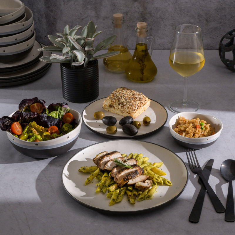 Rhinebeck 16 Piece Double Bowl Dinnerware Set