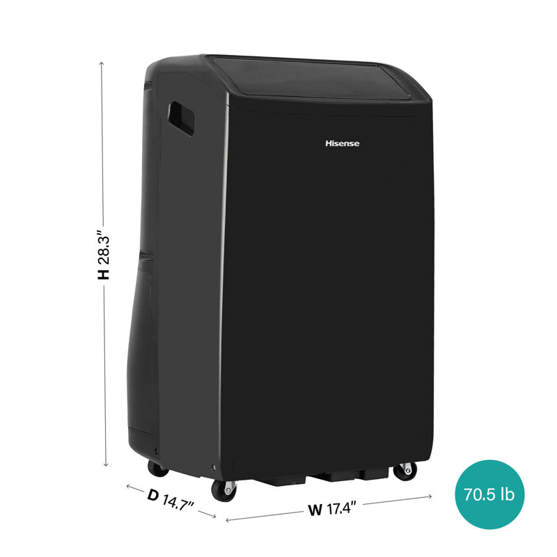 Hisense 10,000 BTU Black Portable Inverter Air Conditioner with Wi-Fi and Remote