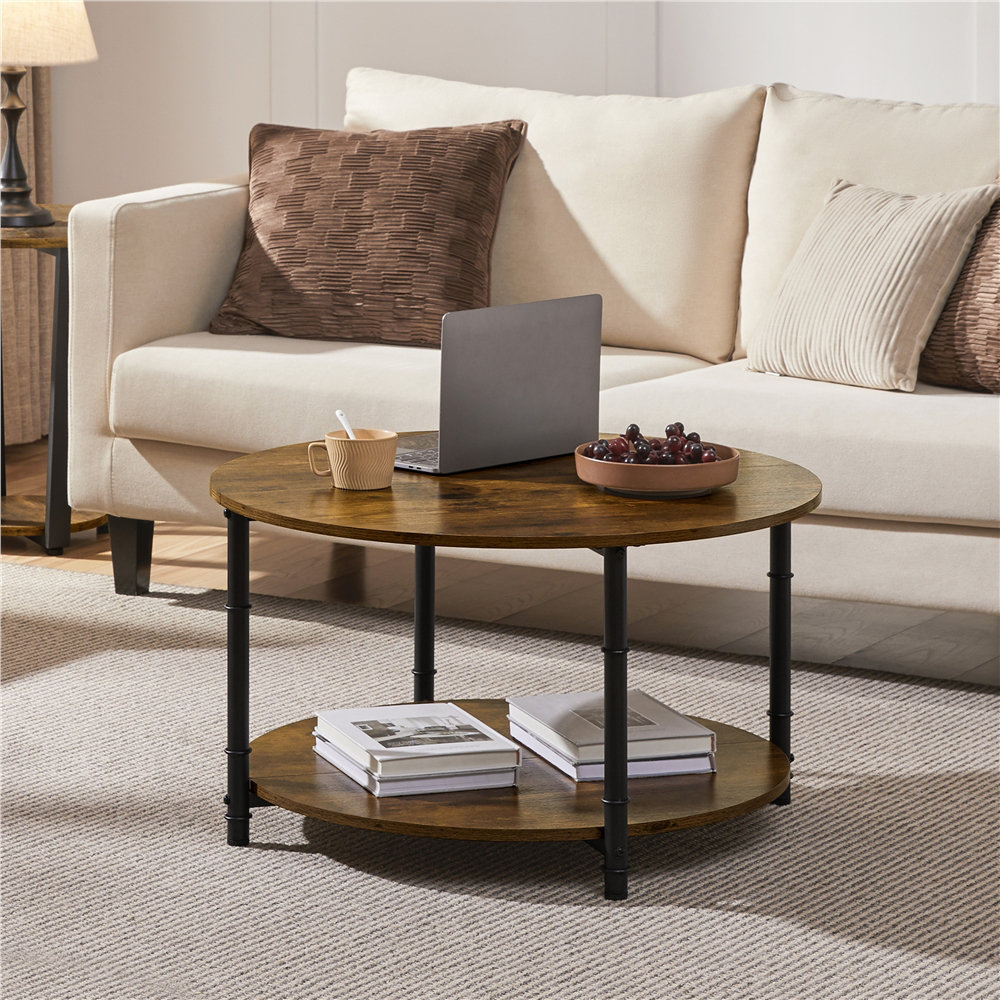 Yaheetech Rustic Round Coffee Table Sofa Table - Wayfair Canada