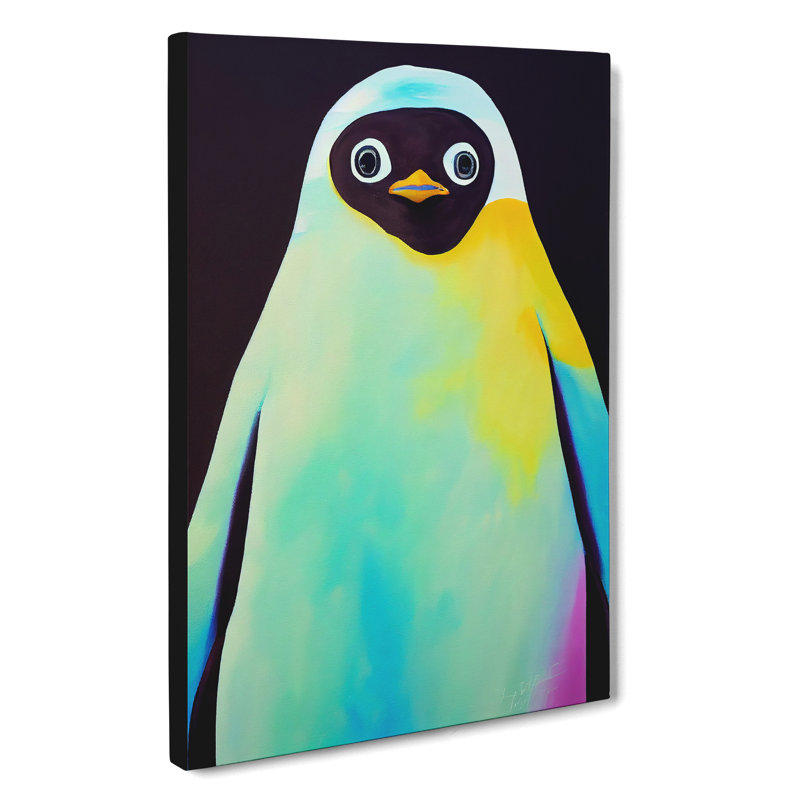 Penguin In Colour No.4 Abstract - Wall Art, 76cm H x 50cm W, Wrapped Canvas, No Matte